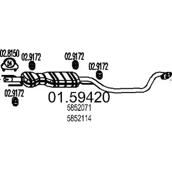 Auto-moto Střední tlumič výfuku MTS 01.59420