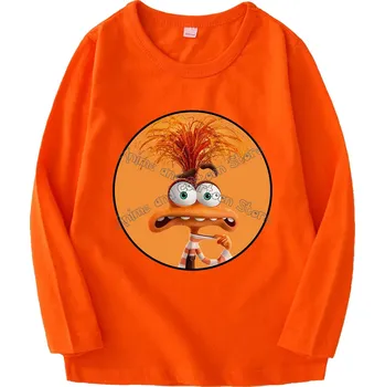 Disney Dětské barevné tričko s dlouhým rukávem V hlavě 2 (Inside Out 2) Barva: Oranžová, Velikost: 160