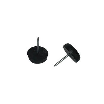 Nábytkové kování Plastový kluzák s hřebem, 10mm-černý