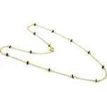 Stříbrný náhrdelník s českými granáty Michaella - 45 cm, Zlacení