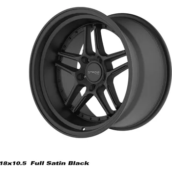 Alu kolo STROM DS-05 disk 18x10.5 5x120 72.6 ET10, Full Satin Black w/ Black Rivets