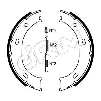 Lanko parkovací brzdy Sada brzdových čelistí, parkovací brzda CIFAM 153-239K
