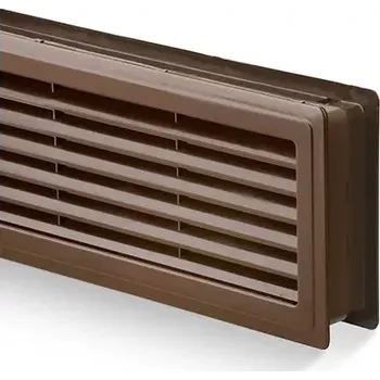 Nábytkové kování Větrací mřížka plastová 455x135 - tmavě hnědá