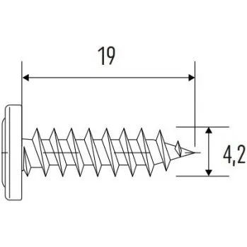 Obklad Vrut 4,2x19 mm PH2 pozink - Siding