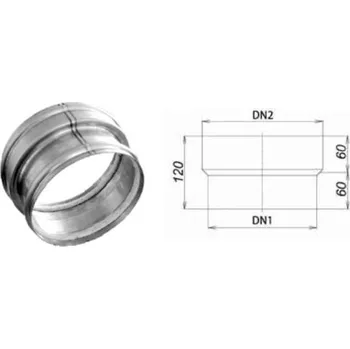 Kouřovod Karl převlečné napojení kouřovodu na keramický komín - po kouři, pro tenkostěnné verze, 200mm / 200mm (síla 1mm) - nerez