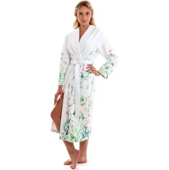 Dámský župan Dámský župan JULIA s límcem vzor květy - M