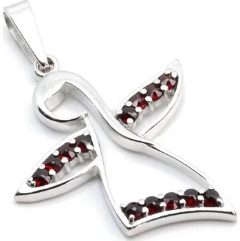 Přívěsek Stříbrný přívěsek anděl český granát Antini - Rhodiování