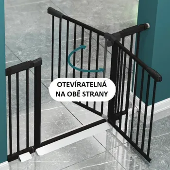 Dětsný nábytek Kovová zábrana do interiéru, rozpětí šířky 83-90 cm, černá