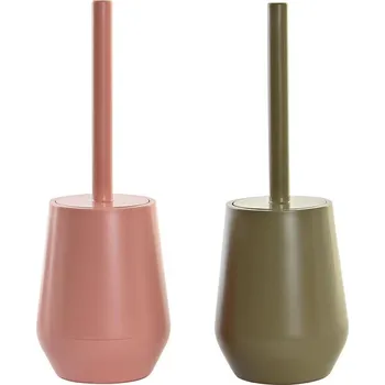 Koupelový kartáč WC kartáč DKD Home Decor Růžová zelená PS (12 x 12 x 34,5 cm) (2 kusů)