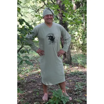 Pánská noční košile Pánská noční košile dlouhá Rozárka P420 Divočák Lovu zdar zelená Barva: Zelená, Velikost: XL