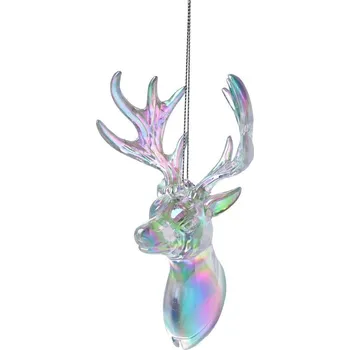 Vánoční dekorace Stříbrná vánoční ozdoba jelen - 9*6*14 cm