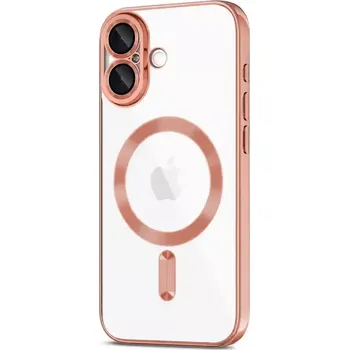 Pouzdro na mobilní telefon KRYT NA IPHONE 16 HEYCASE MAGSAFE MAG SHINE ROSE GOLD