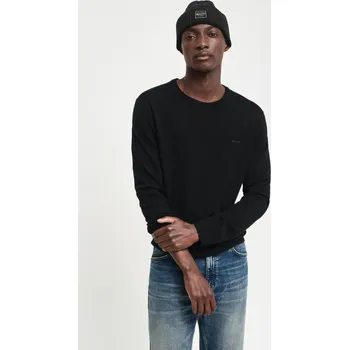 Pánský svetr SVETR GANT EXTRAFINE MERINO WOOL C-NECK BLACK