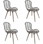 Jídelní židle 4 ks ratan / dřevo Dekorhome