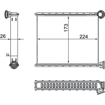 Výměník tepla Vymenik tepla, Vnitrni vytapeni MAHLE AH 269 000S