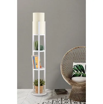 Stojací lampa ASIR Stojací lampa CIRCLE NORA bílá s poličkami