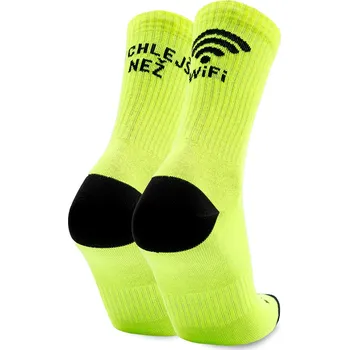 Dámské ponožky COLLM Sportovní ponožky RYCHLEJŠÍ NEŽ WIFI žluté Velikost: EUR 37 - 39