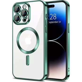 Pouzdro na mobilní telefon Kryt iPhone 15 Pro Max Techsuit Luxury Crystal MagSafe - světle zelený