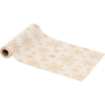 ubrus Atmosphera Běhoun na stůl s třpytivými sněhovými vločkami, 28 x 300 cm