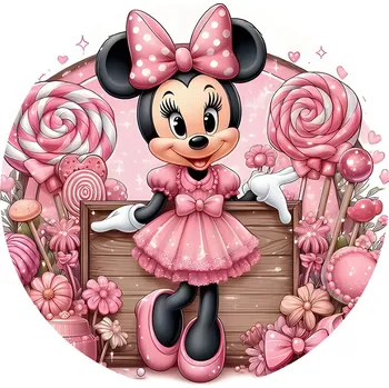 Koberec Disney Kruhový koberec ⌀120cm - Růžová myška Minnie