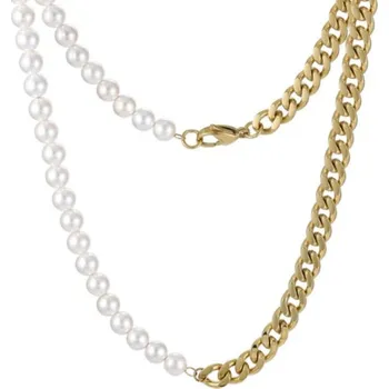 Náhrdelník Free Style Náhrdelník z chirurgické oceli a perel NSS863GD Délka náhrdelníku: 50cm