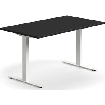 Psací stůl Psací stůl QBUS, T-nohy, 1400x800 mm, bílá podnož, černá