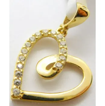 Přívěsek Klenoty Budín Dámský zlatý přívěsek se zirkony srdíčko 585/0,88gr ZP0252XJ70-8800 (Klenoty Budín Dámský zlatý přívěsek se zirkony srdíčko 585/0,88gr ZP0252XJ70-8800)