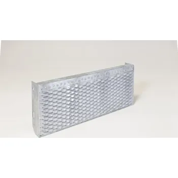 Terasové prkno Schodišťový stupeň z tahokovu - žár.zin.; oko 47x18mm; nosná páska 30x2mm