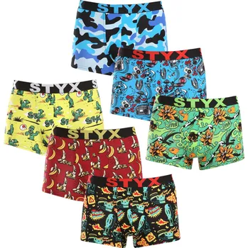 Pánské spodní prádlo 6PACK pánské boxerky Styx art sportovní guma vícebarevné (6G13198780) XL Možnost vrácení zboží ZDARMA do 120 dnů!