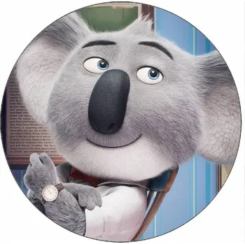 Jedlá dekorace na dort Jedlý papír Zpívej Buster Moon na židli 19,5 cm