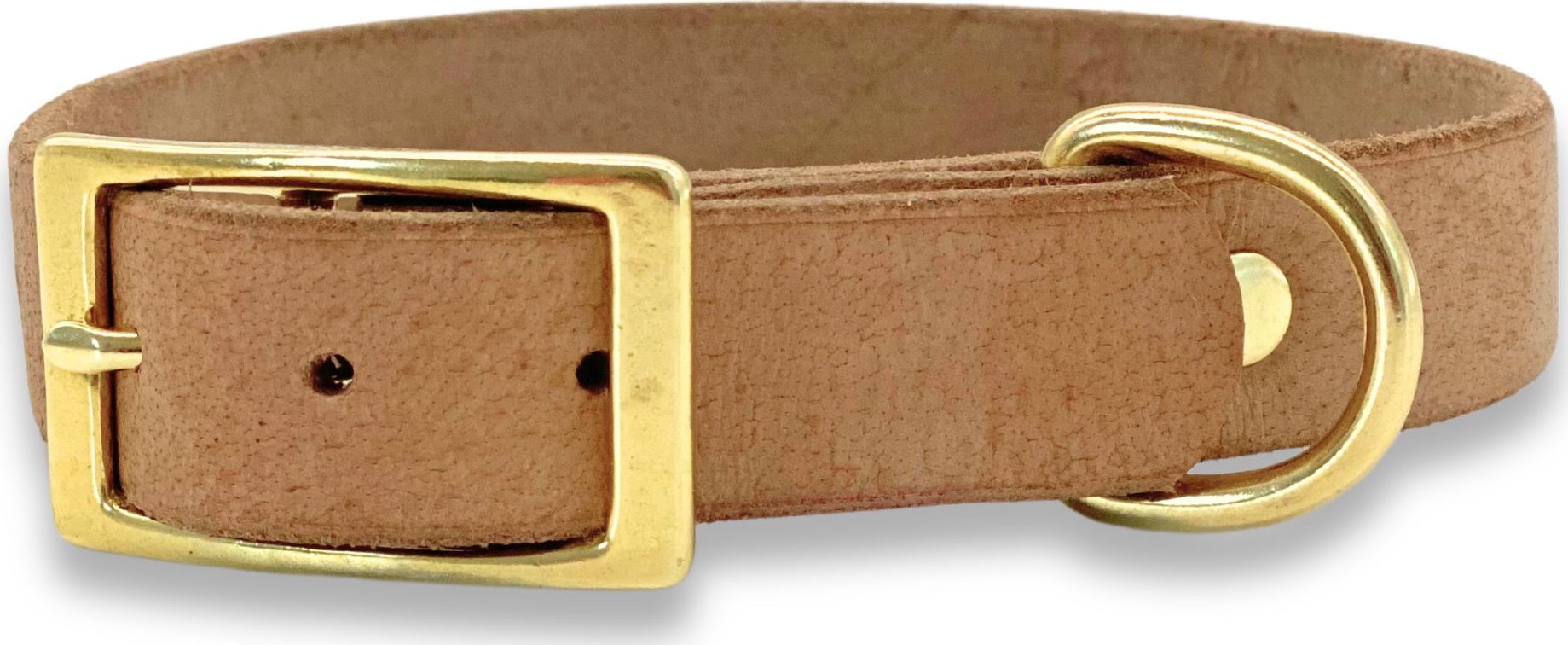 PafDog® Prémiový kožený obojek pro psy 2,5cm přírodní Vyberte velikost: S