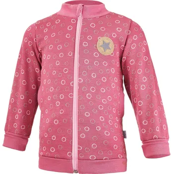 Little Angel mikina hřejivá rozepínací - růžová Velikost: 104