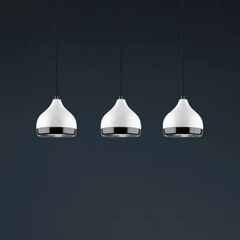 Opviq Závěsné světlo Yildo 6878 bílá/černá kov 3-ramenné lineární - Stínidla na lampu - Ø 17 cm, výška 16 cm; baldachýn - délka 60 cm, šířka 6 cm, výška 4 cm bílá, černá 3 x 15 W LED - Doprava zdarma