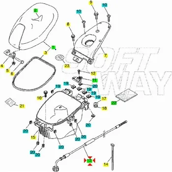 Yamaha Lanko otevírání sedla Aerox do 2012 5BRF478E2000