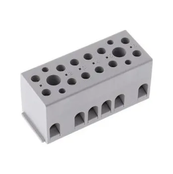 Svorkovnice bez pojistky, řada: G 5/ 6 Šedá, počet cest: 12, Zašroubování, 500 V