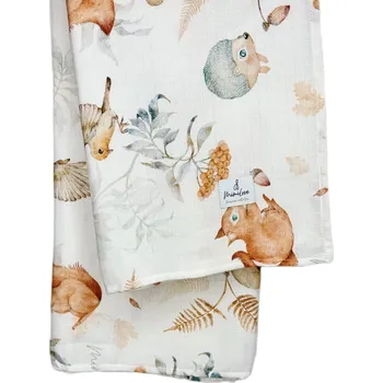 Dětská deka Mimilove Mušelínová plenka 100x100 cm Kouzelný podzim