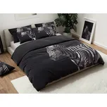 3D povlečení z mikrovlákna ZEBRA černé Rozměr povlečení: 70 x 90 cm | 140 x 200 cm, 140x200 + 70x90, mikrovlákno, 135 g/m2