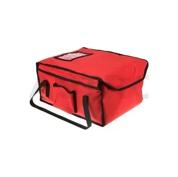 Termobox Taška na 12x lunchbox 20x25 cm z codury, zapínání na suchý zip, červený s černým lemováním | FURMIS, LUNCHBOX 12