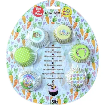 Krabice na pečivo ALVARAK GROUP a.s. Cukrářské košíčky MINI - Velikonoční - zelená sada - 150ks