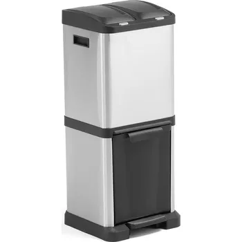 Odpadkový koš Koš na tříděný odpad, 3 nádoby, 32 l, nerez