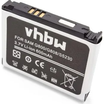Baterie pro mobilní telefon VHBW Baterie pro Samsung SGH-L870 / SGH-G800 / SGH-I200, 600 mAh