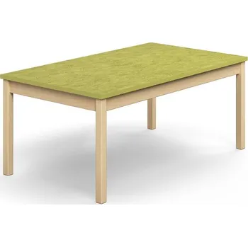 Psací stůl Stůl DECIBEL, 1400x800x590 mm, akustické linoleum, bříza/limetkově zelená
