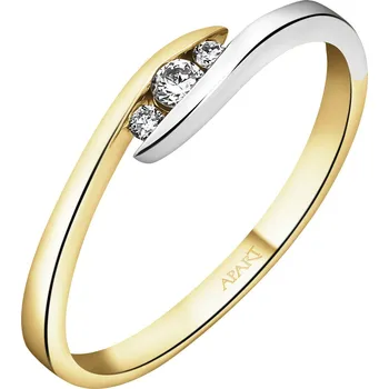 Prsten Prsten ze žlutého a bílého zlata s brilianty - 0,06 ct - ryzost 585 - 101.314