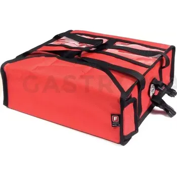Termobox Taška na pizzu 2 x 35 cm z codury, zapínání na suchý zip, červený s černým lemováním | FURMIS, T2S