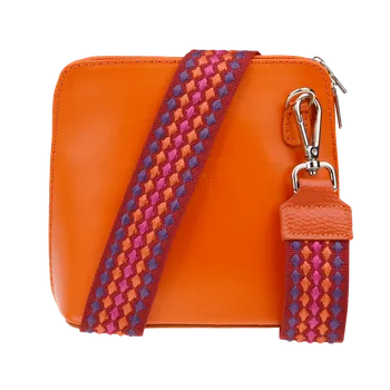 NovaKabelka.cz Kožená italská crossbody kabelka Grana Arancione s přídavným popruhem II