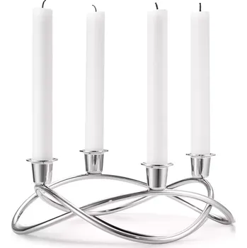 Luxusní adventní svícen Georg Jensen z ušlechtilé oceli,varianty Season 2 stříbrný