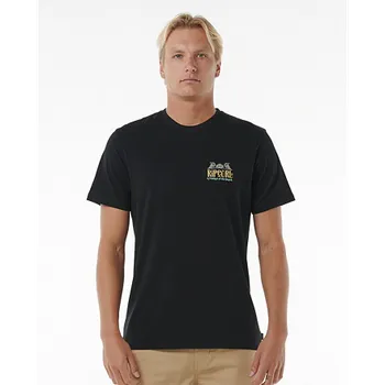Tričko Rip Curl DOWN THE LINE TEE Black velikost XXL