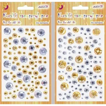 Kamínky samolepící mix zlatých a stříbrných