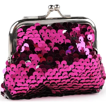Peněženka Charm Dámská malá peněženka (mincovka) s flitry pink