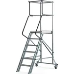 Pojízdný plošinový žebřík ALOFT, 6 příček, výška 1200 mm
